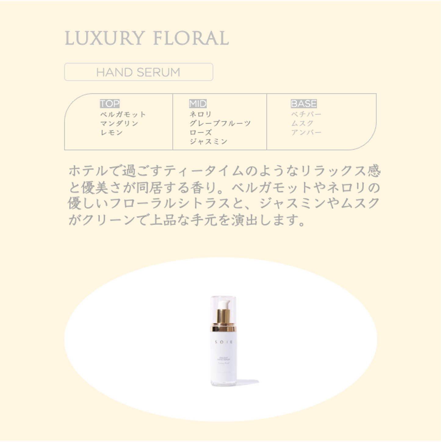 エンライトハンドセラムLF（ハンド美容液） -Luxury Floral‐ – SOIE